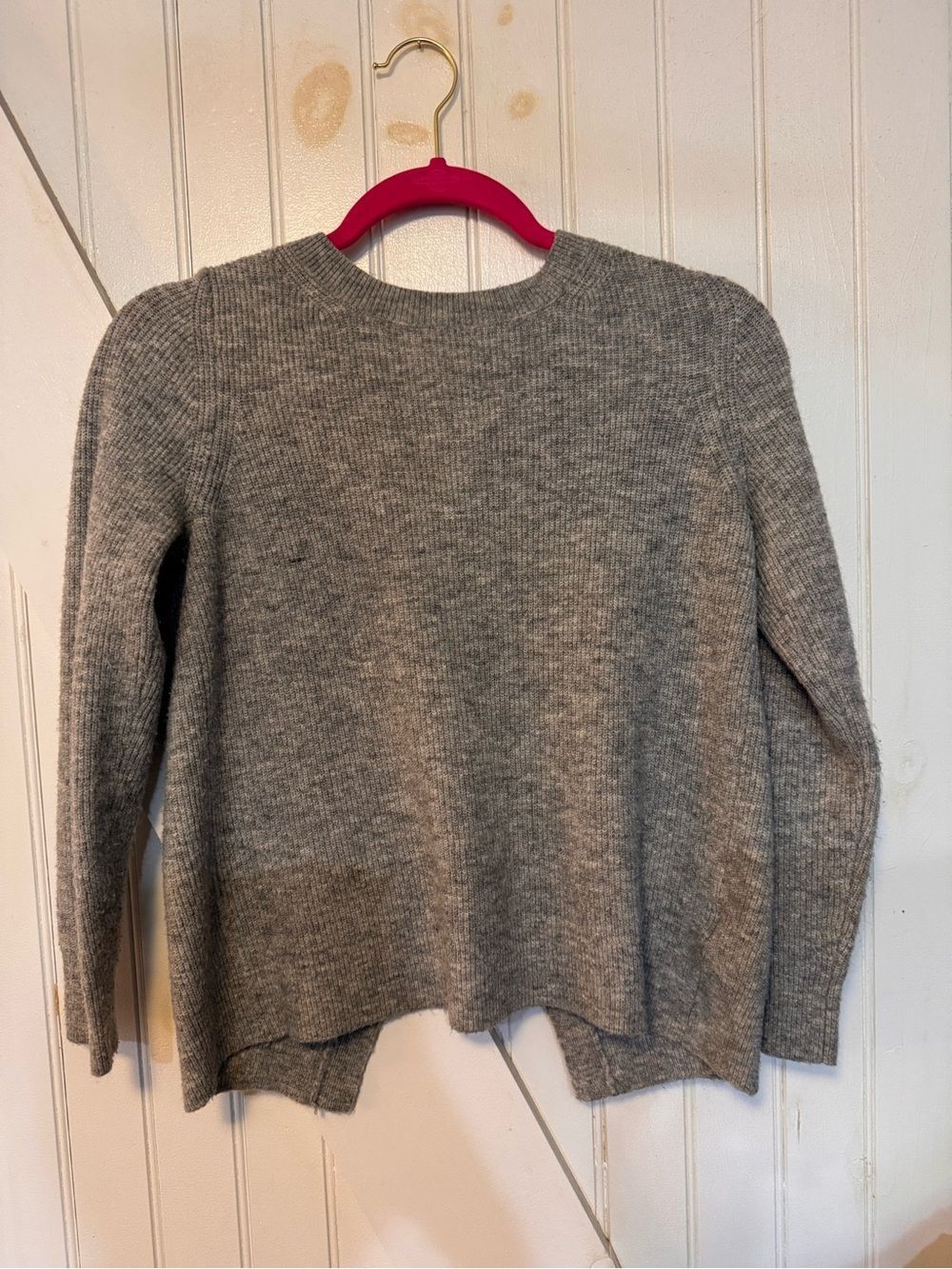 Abercrombie & Fitch Heather Gray Ribbed Crewneck Sweater